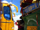 Bright buses and trux!