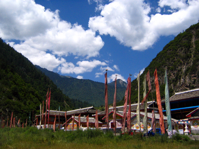 Tibetan village, Jiuzaigou